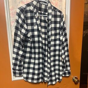 Woolrich Black and White Plaid Button Down Shirt
